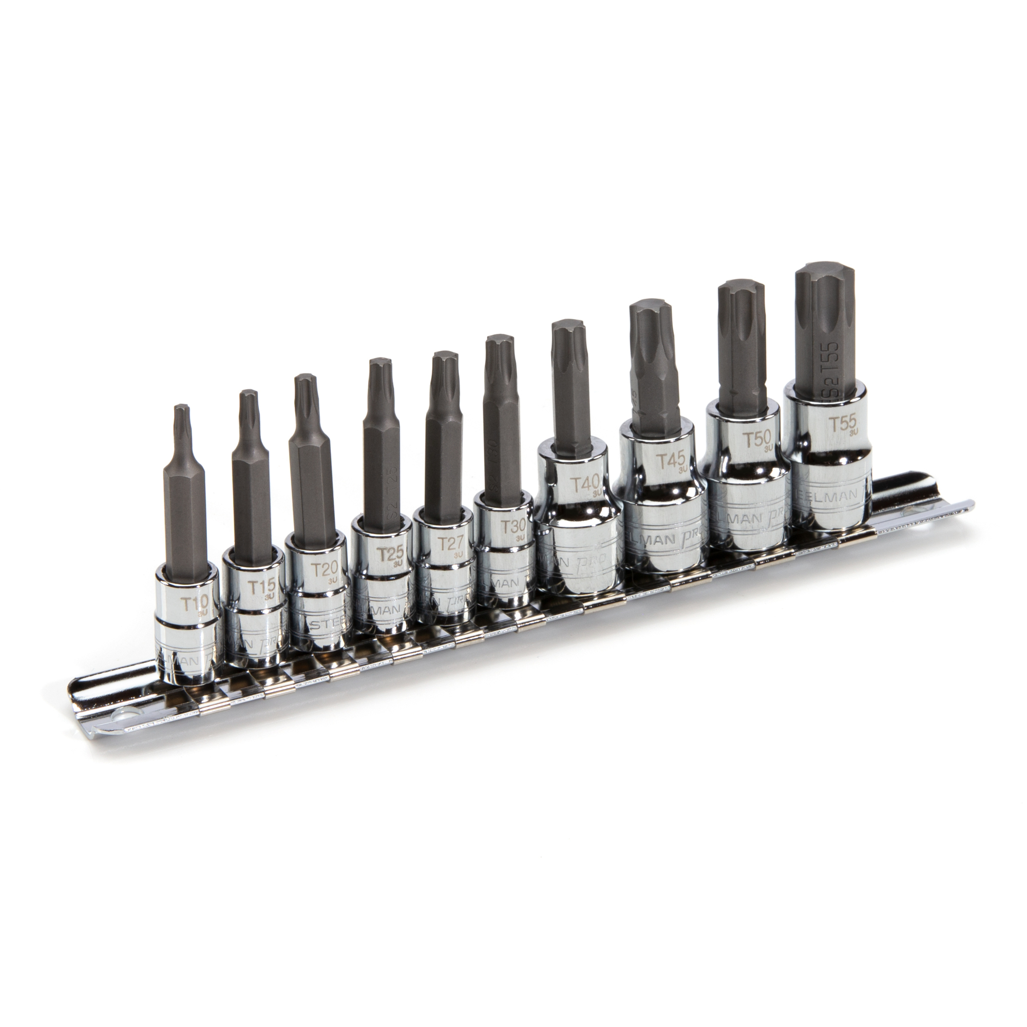 STEELMAN PRO 10-Piece 1/4-inch and 3/8-Inch Drive Torx / Star Hex Bit Socket Set, Model# 78362